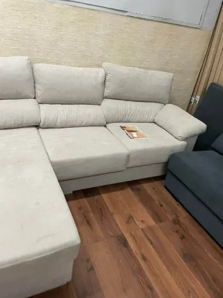 Sofá chaise longue modular beige/gris