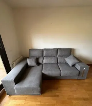 Sofá chaise longue modular beige/gris