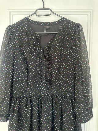 Vestido negro lunares talla 38