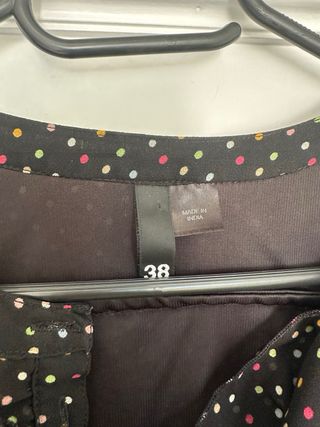 Vestido negro lunares talla 38