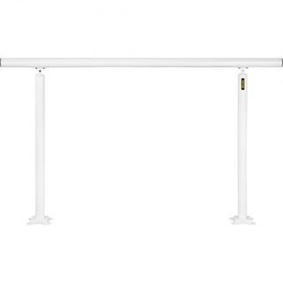 Kit de Barandilla para Escaleras, Pasamanos de 152.4 cm para Escaleras Exteriores de 0-5 Pasos, Barandilla de Aluminio Blanca con Ángulo Ajustable, Escaleras Interiores y Exteriores para Personas ...