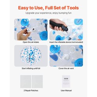 Bolas Inflables de Choque 2-Pack, Bolas Zorb Sumo de 4FT/1.2M para Adolescentes y Adultos, Bolas de Burbuja Humana de PVC de 0.8mm de Grosor para Juegos de Equipo al Aire Libre, Juguetes de Choque...