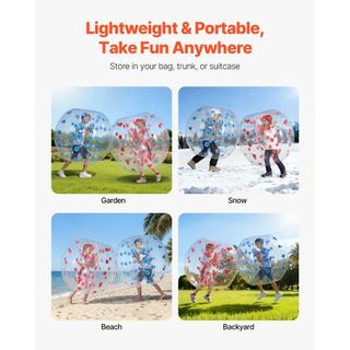 Bolas Inflables de Choque 2-Pack, Bolas Zorb Sumo de 4FT/1.2M para Adolescentes y Adultos, Bolas de Burbuja Humana de PVC de 0.8mm de Grosor para Juegos de Equipo al Aire Libre, Juguetes de Choque...
