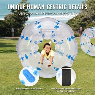 Bola Inflable de Choque 1-Pack, 5FT/1.5M Bolas Zorb Sumo para Adolescentes y Adultos, Bolas de Burbuja Humana de PVC de 0.8mm de Grosor para Juegos de Equipo al Aire Libre, Juguetes de Choque para...