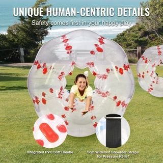 Bola Inflable de Choque 1-Pack, 5FT/1.5M Bolas Zorb Sumo para Adolescentes y Adultos, Bolas de Burbuja Humana de PVC de 0.8mm para Juegos de Equipo al Aire Libre, Juguetes de Choque para Jardín, P...