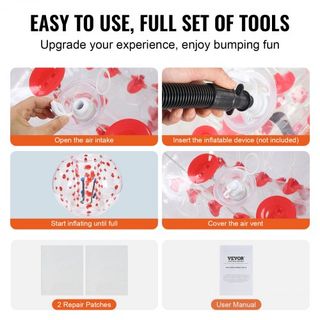 Bola Inflable de Choque 1-Pack, 5FT/1.5M Bolas Zorb Sumo para Adolescentes y Adultos, Bolas de Burbuja Humana de PVC de 0.8mm para Juegos de Equipo al Aire Libre, Juguetes de Choque para Jardín, P...