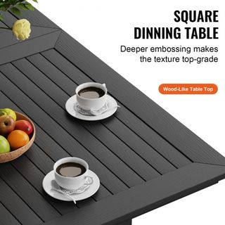 Conjunto de Comedor de Patio de 7 Piezas, Conjunto de Mesa y Sillas de Muebles Rectangulares para Exterior, Conjuntos de Muebles de Jardín para Todo Clima, Conjunto de Conversación de Patio HIPS, ...