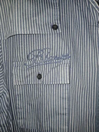 Camicia Blauer L righe blu e bianche