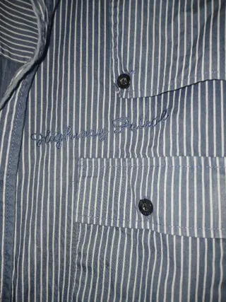 Camicia Blauer L righe blu e bianche