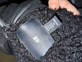 Giacca H&M nera con collo in pelliccia