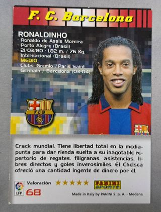 CROMOS CARDS - RONALDINHO - FC BARCELONA (PART.1)
