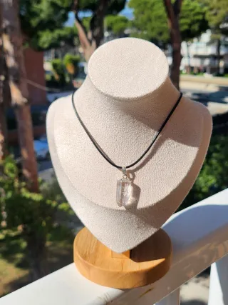 Colgante Punta Cuarzo Blanco Plata