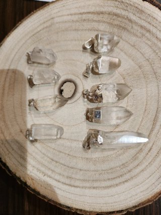 Colgante Punta Cuarzo Blanco Plata