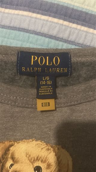 Sudadera Polo Ralph Lauren Oso Gris
