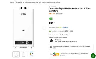 Calentador Gas HTW Estanco NOx 11L Natural