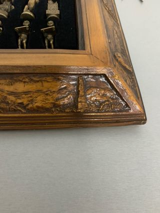 Tablero ajedrez madera antiguo