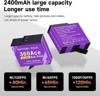 CITYORK Cargador 3 Ranuras 3Bat 2400mAh Insta360