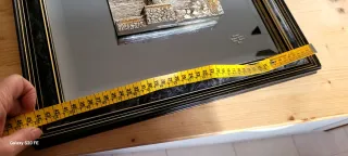 Quadro in metallo oro e argento