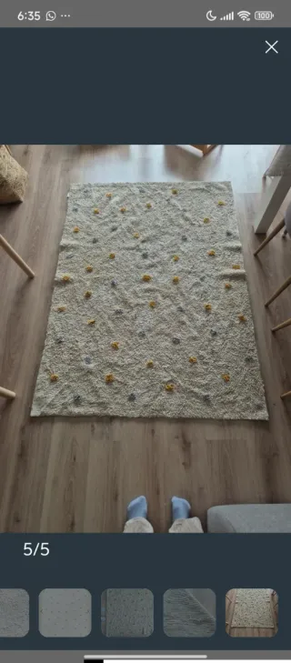 Tappeto in Cotone Sklum Beige e Multicolore