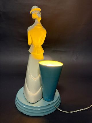 Lampada Art Déco Donna Porcellana Blu