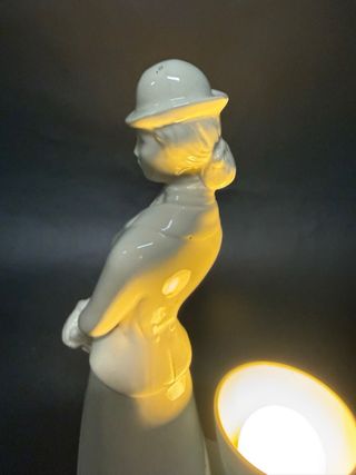 Lampada Art Déco Donna Porcellana Blu