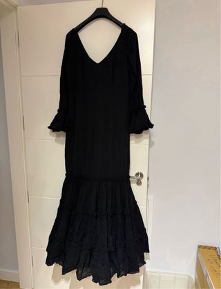 Traje de flamenca negro plumeti talla 42