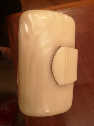 Bolso de fiesta beige y marrón