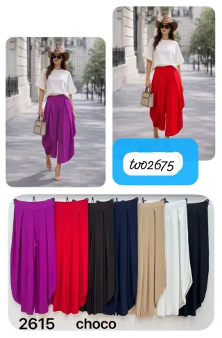 Pantalón ancho morado y rojo talla única