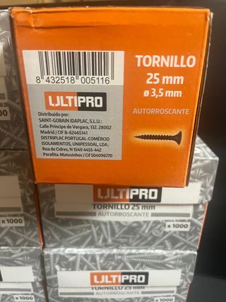 8 Cajas Tornillos Pladur 25mm con diametro 3,5 mm