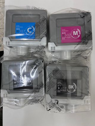 Pack 4 Tintas Canon PFI-307 Cyan, Magenta, Negro