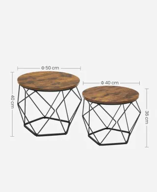 Juego 2 mesas auxiliares geométricas
