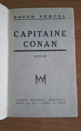 Libro Capitaine Conan - Roger Vercel 1934