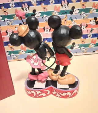 Figura Jim Shore Mickey y Minnie Corazón