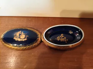 Caja Limoges azul y oro