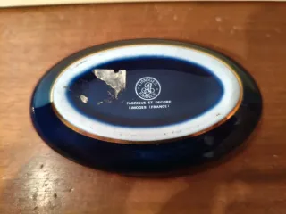 Caja Limoges azul y oro