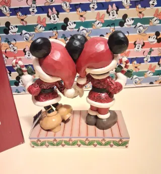 Figura Jim Shore Minnie y Mickey Mouse Navidad
