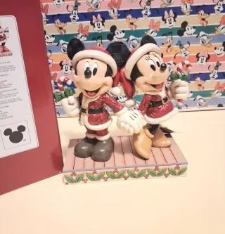 Figura Jim Shore Minnie y Mickey Mouse Navidad