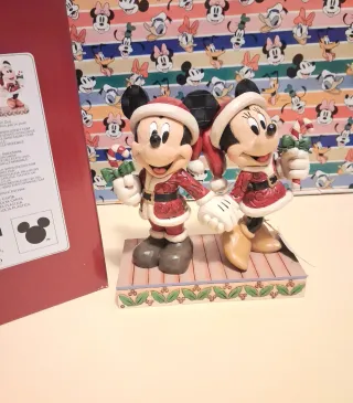 Figura Jim Shore Minnie y Mickey Mouse Navidad