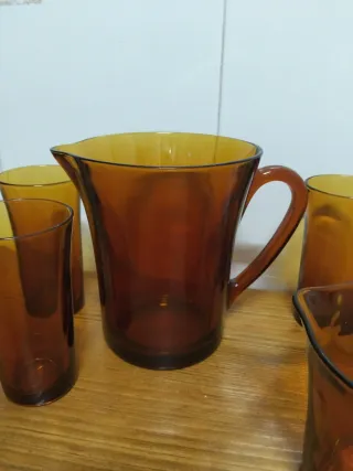 Jarra y Vasos Duralex Ámbar