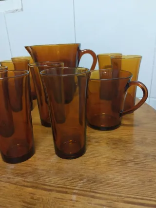 Jarra y Vasos Duralex Ámbar