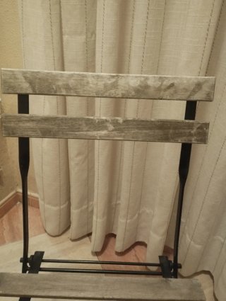 Silla plegable rústica madera y metal Ikea