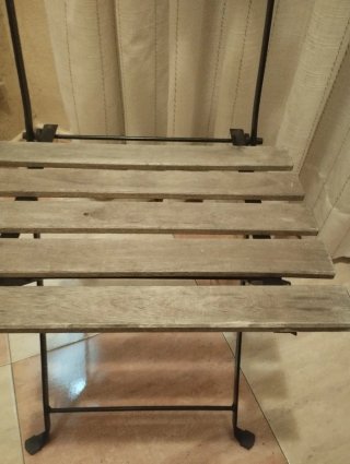Silla plegable rústica madera y metal Ikea