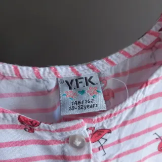 Camicetta con fenicotteri rosa, taglia 10-12