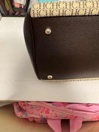 Bolso Carolina Herrera CH Logo Beige Negro