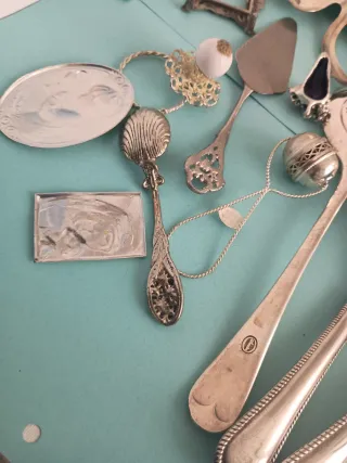 Set Oggetti Metallo Argentato