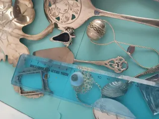 Set Oggetti Metallo Argentato