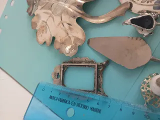 Set Oggetti Metallo Argentato