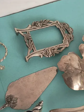 Set Oggetti Metallo Argentato