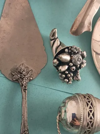 Set Oggetti Metallo Argentato