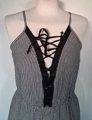 Vestito donna con lacci a quadri